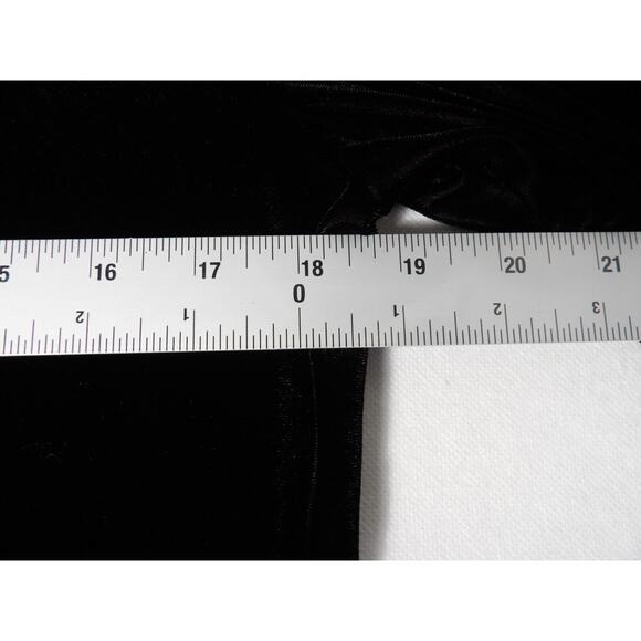 Merona Velvet Velour Shirt Large V Neck Black Long Sleeve Fairy Goth 90s Y2K - Picture 9 of 11